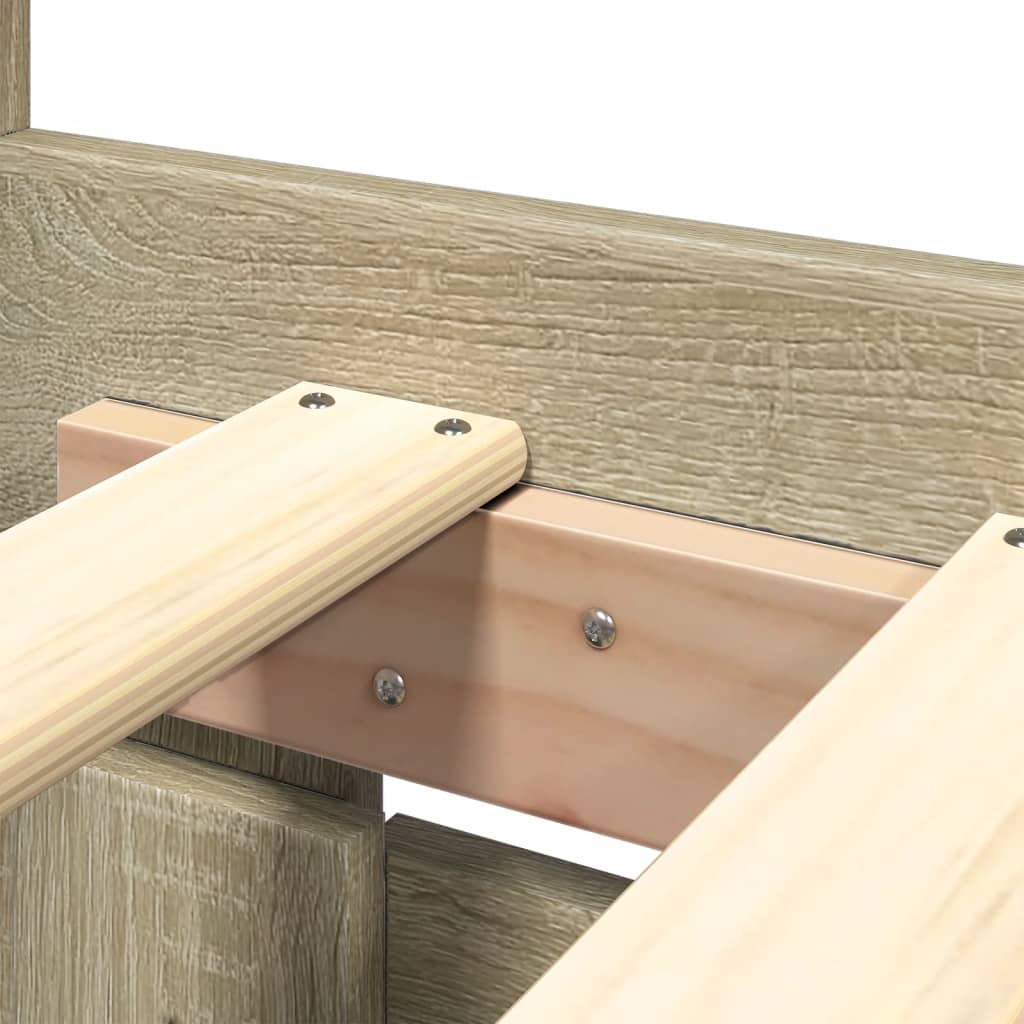 Bedframe met hoofdeinde bewerkt hout sonoma eiken 150x200 cm