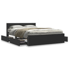 Bedframe 140x200 cm zwart bewerkt hout
