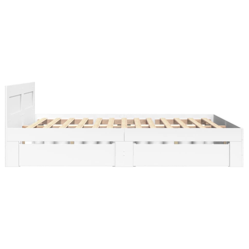 Bedframe Met Hoofdeinde Zonder Matras 120 x 200 cm Wit