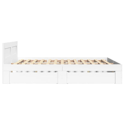 Bedframe Met Hoofdeinde Zonder Matras 120 x 200 cm Wit