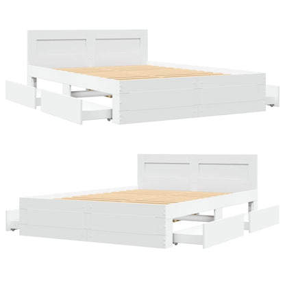 Bedframe Met Hoofdeinde Zonder Matras 120 x 200 cm Wit