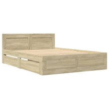 Bedframe met hoofdeinde bewerkt hout sonoma eiken 120x200 cm