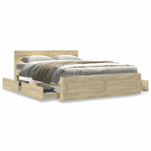 Bedframe met hoofdeinde bewerkt hout sonoma eiken 120x200 cm