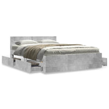 Bedframe met hoofdeinde bewerkt hout betongrijs 120x200 cm