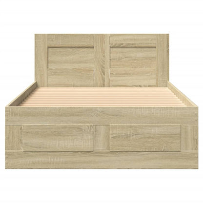 Bedframe met hoofdeinde bewerkt hout sonoma eiken 100x200 cm