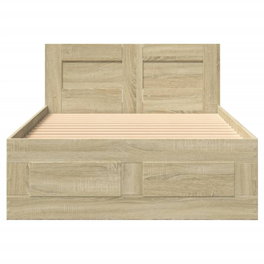 Bedframe met hoofdeinde bewerkt hout sonoma eiken 100x200 cm