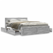Bedframe met hoofdeinde grijs sonoma eiken 120x190 cm