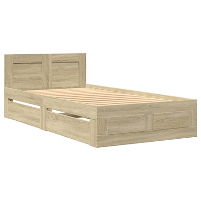 Bedframe Met Hoofdeinde Bewerkt Hout 90 x 190 cm