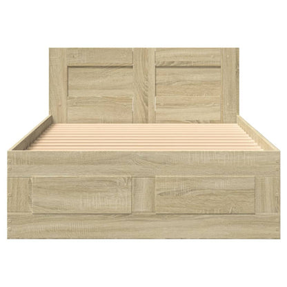 Bedframe Met Hoofdeinde Bewerkt Hout 90 x 190 cm