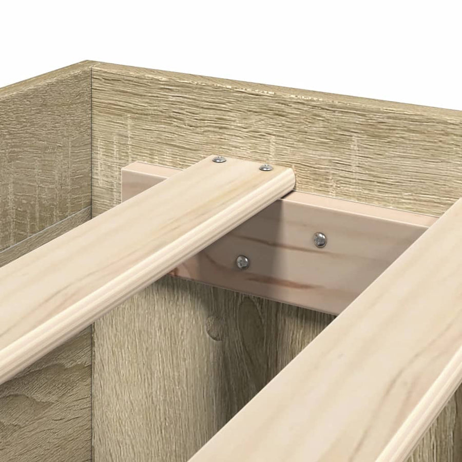 Bedframe Met Hoofdeinde Bewerkt Hout 90 x 190 cm