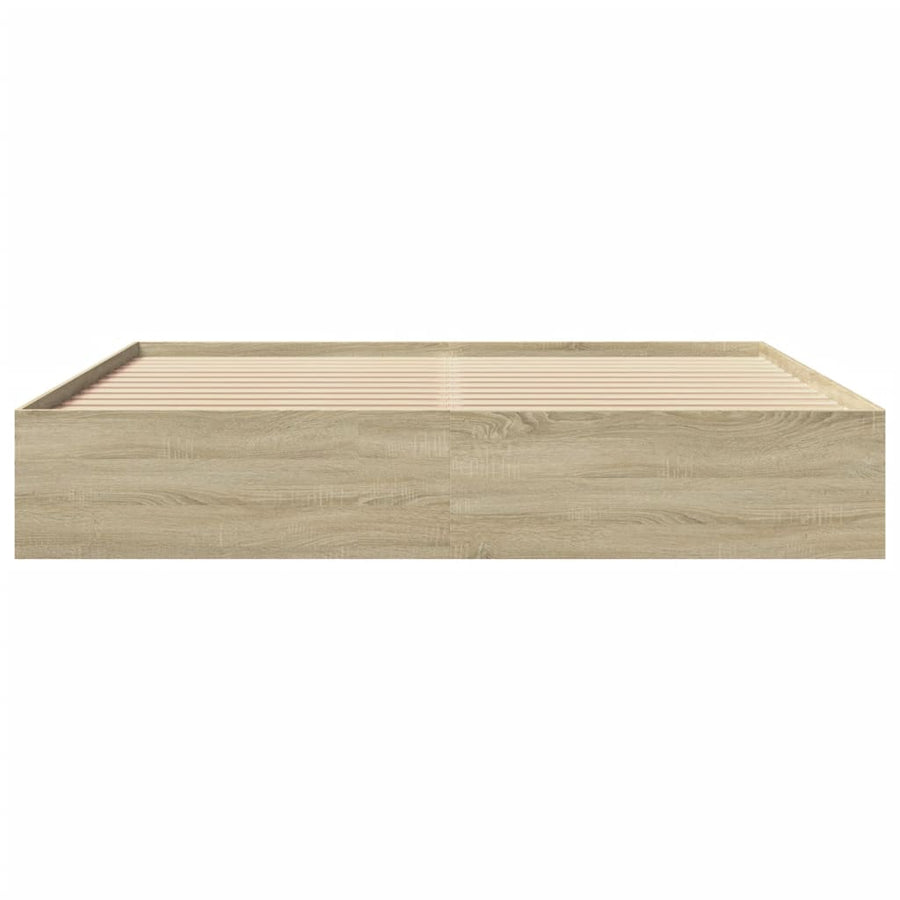 Bedframe bewerkt hout sonoma eikenkleurig 200x200 cm