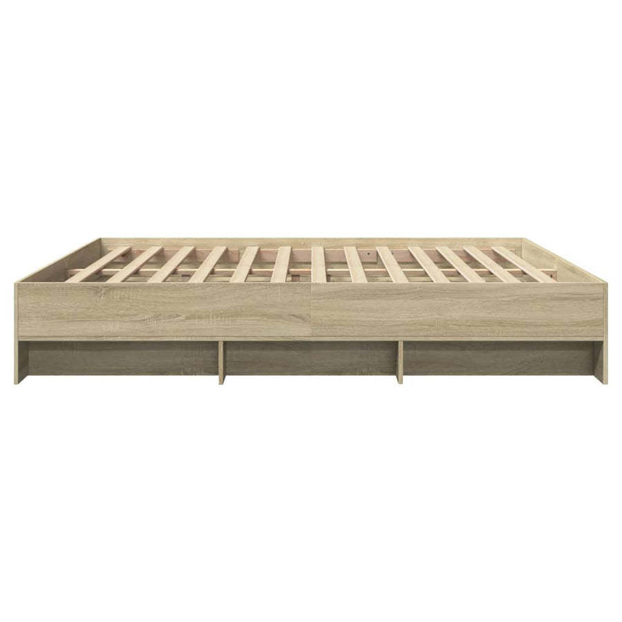 Bedframe bewerkt hout sonoma eikenkleurig 200x200 cm