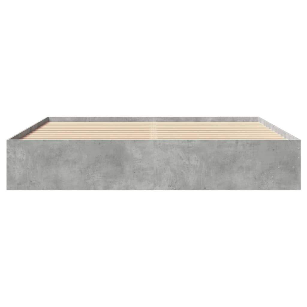 Bedframe bewerkt hout betongrijs 200x200 cm