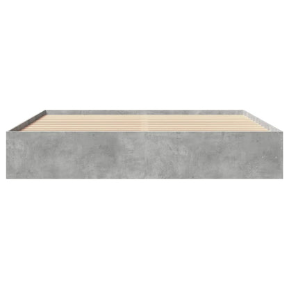 Bedframe bewerkt hout betongrijs 200x200 cm