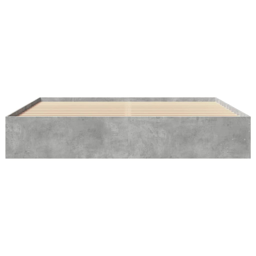 Bedframe bewerkt hout betongrijs 200x200 cm