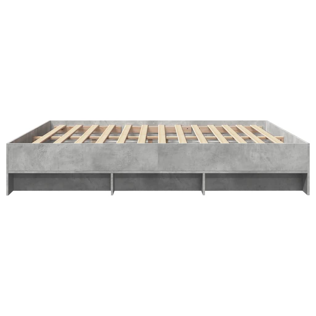 Bedframe bewerkt hout betongrijs 200x200 cm