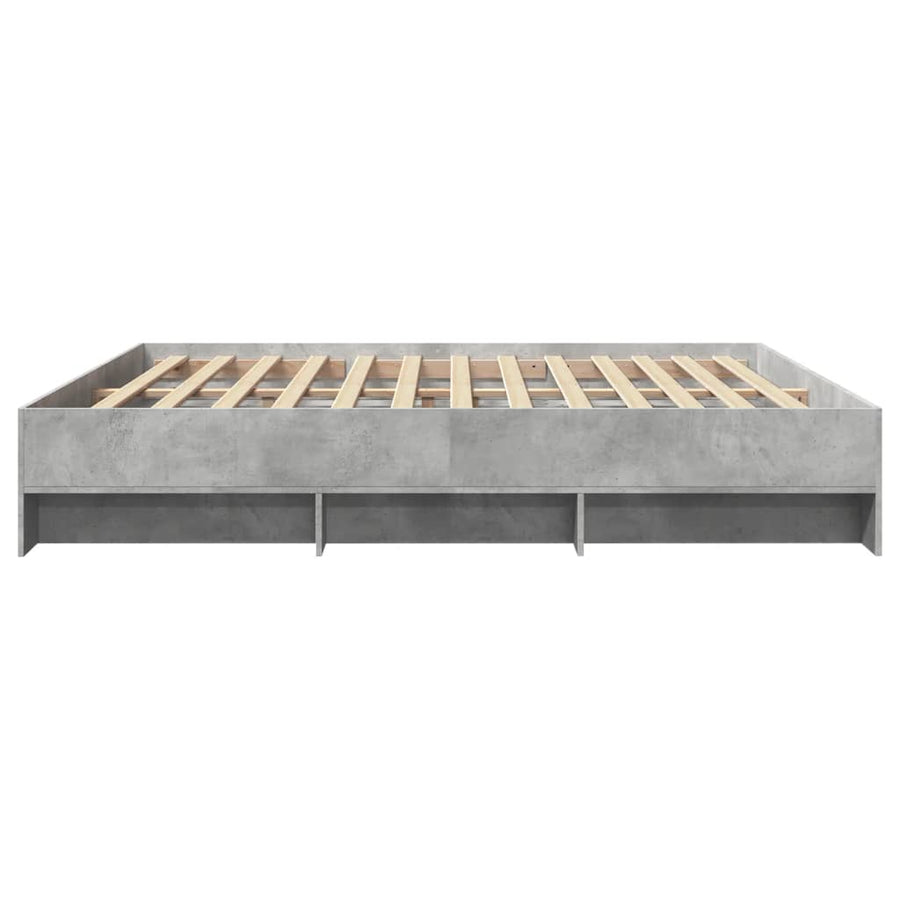 Bedframe bewerkt hout betongrijs 200x200 cm