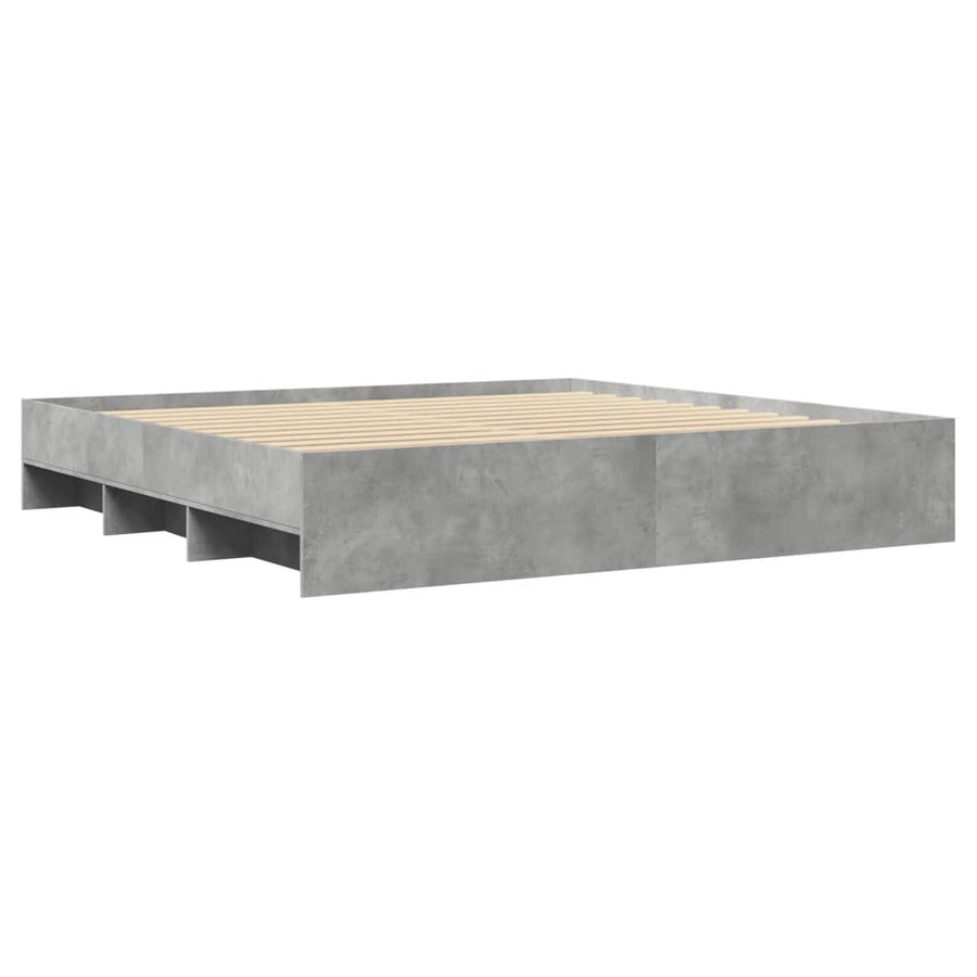 Bedframe bewerkt hout betongrijs 200x200 cm