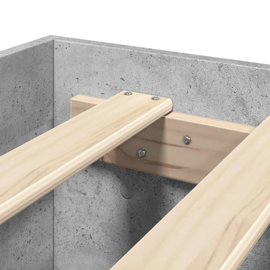Bedframe bewerkt hout betongrijs 200x200 cm
