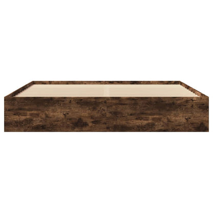 Bedframe bewerkt hout gerookt eikenkleurig 200x200 cm