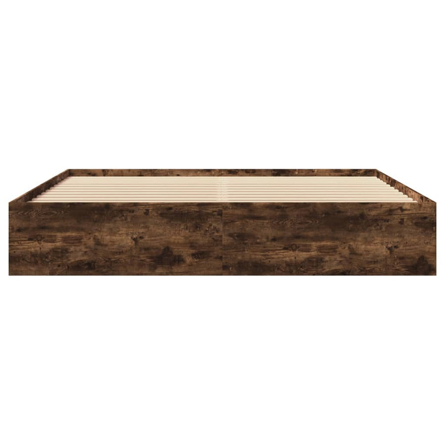 Bedframe bewerkt hout gerookt eikenkleurig 200x200 cm
