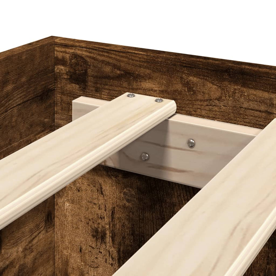 Bedframe bewerkt hout gerookt eikenkleurig 200x200 cm