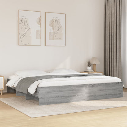 Bedframe bewerkt hout grijs sonoma eikenkleurig 200x200 cm