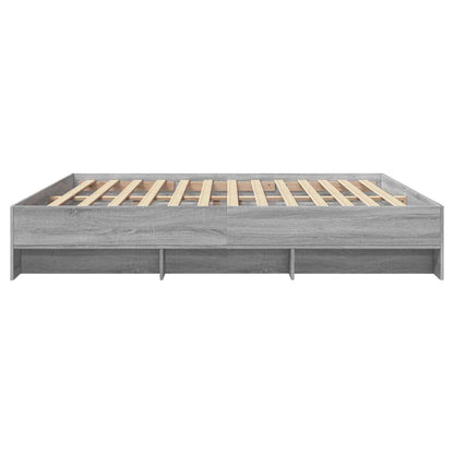 Bedframe bewerkt hout grijs sonoma eikenkleurig 200x200 cm