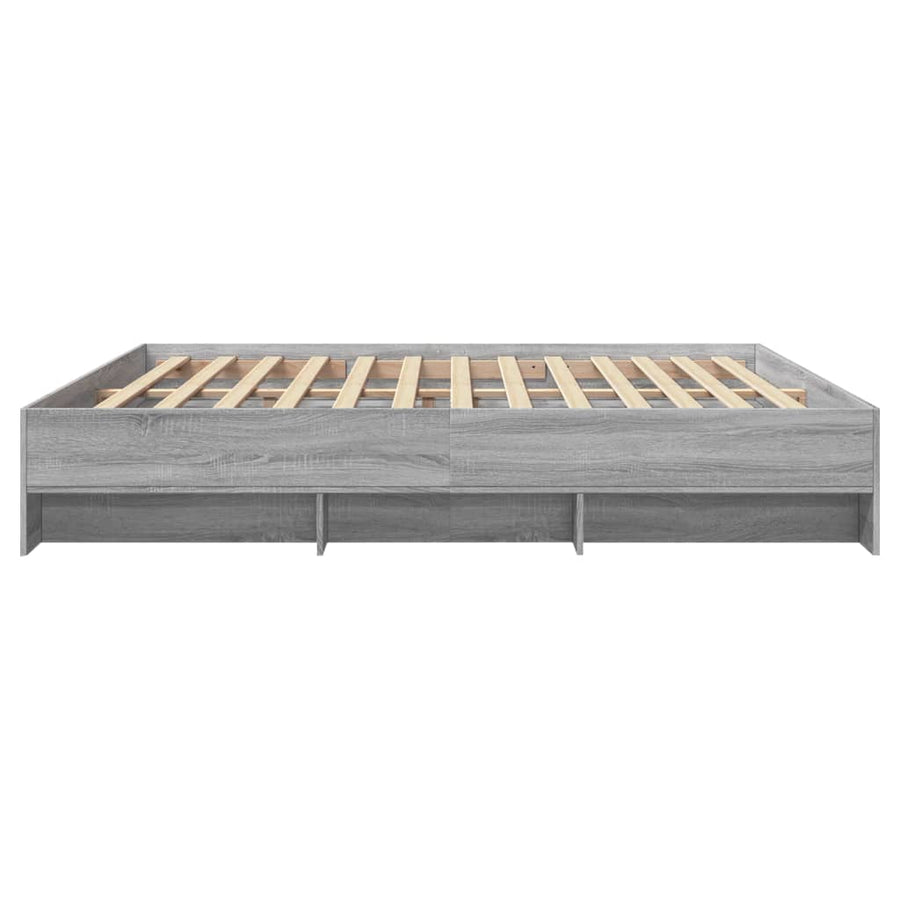 Bedframe bewerkt hout grijs sonoma eikenkleurig 200x200 cm