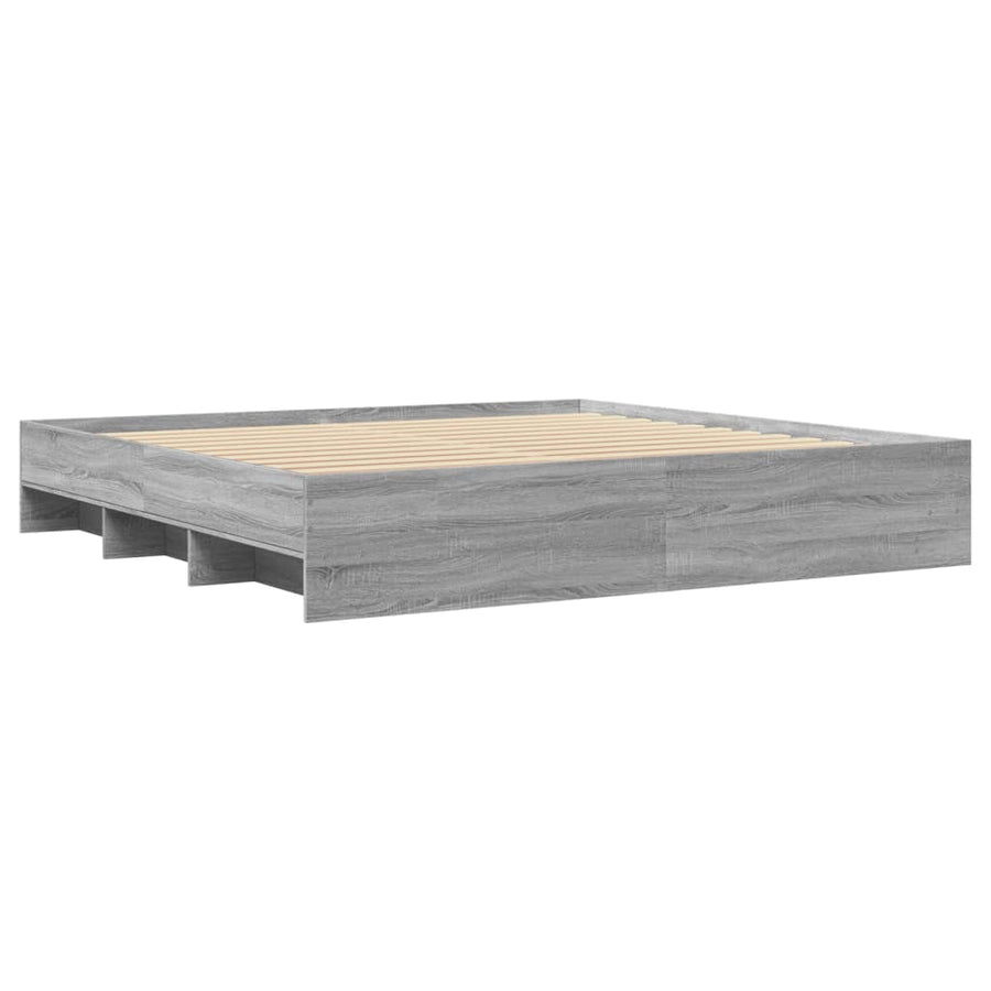 Bedframe bewerkt hout grijs sonoma eikenkleurig 200x200 cm