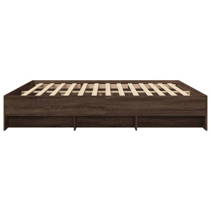 Bedframe bewerkt hout bruin eikenkleur 200x200 cm