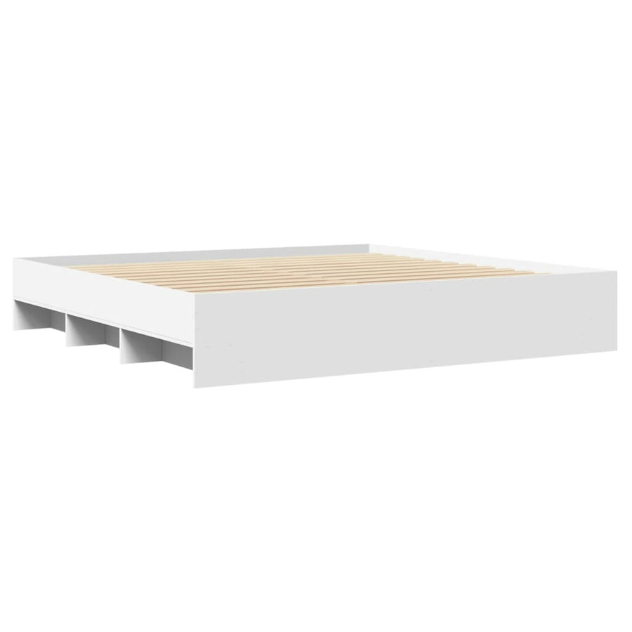 Bedframe bewerkt hout wit 180x200 cm