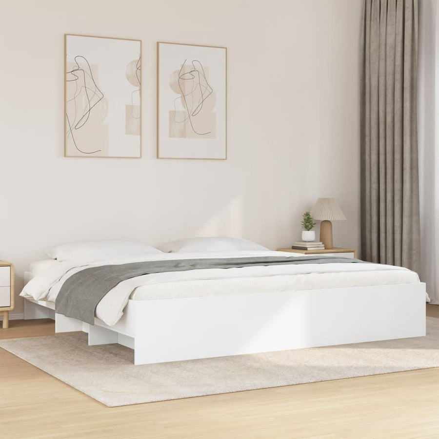 Bedframe bewerkt hout wit 180x200 cm