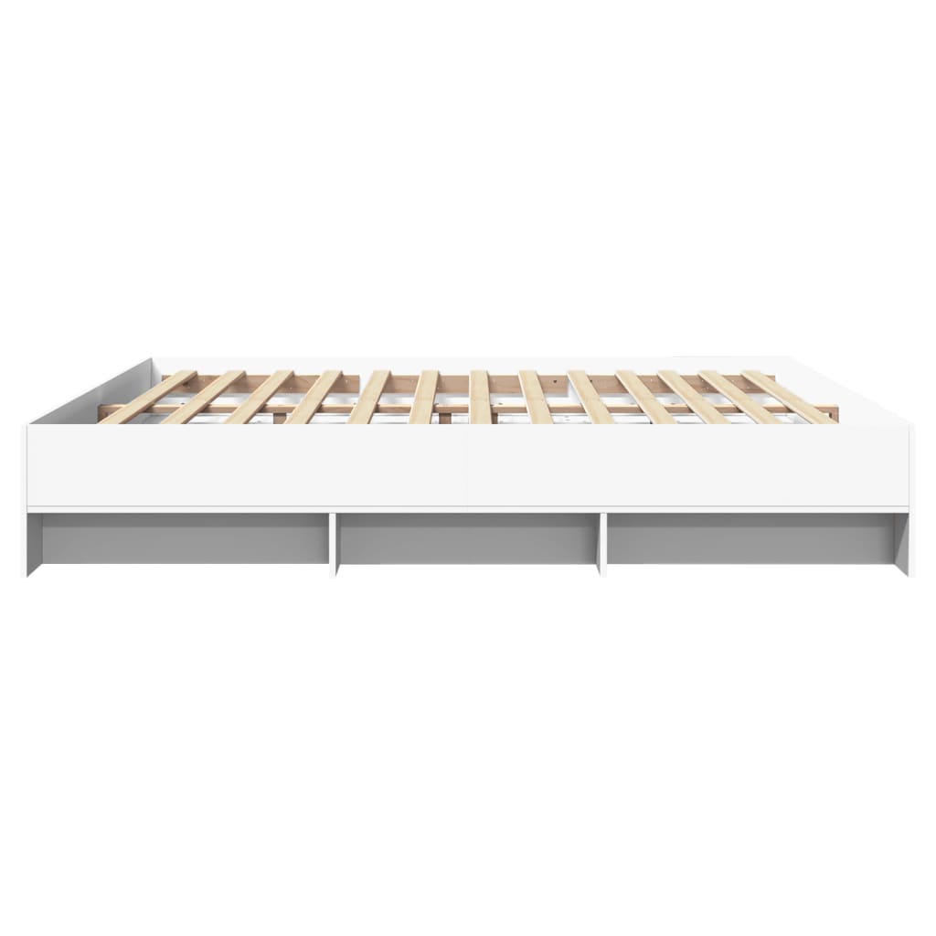 Bedframe bewerkt hout wit 180x200 cm