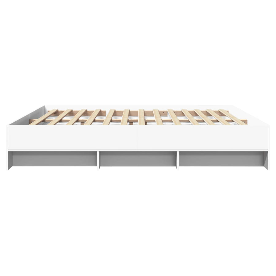 Bedframe bewerkt hout wit 180x200 cm