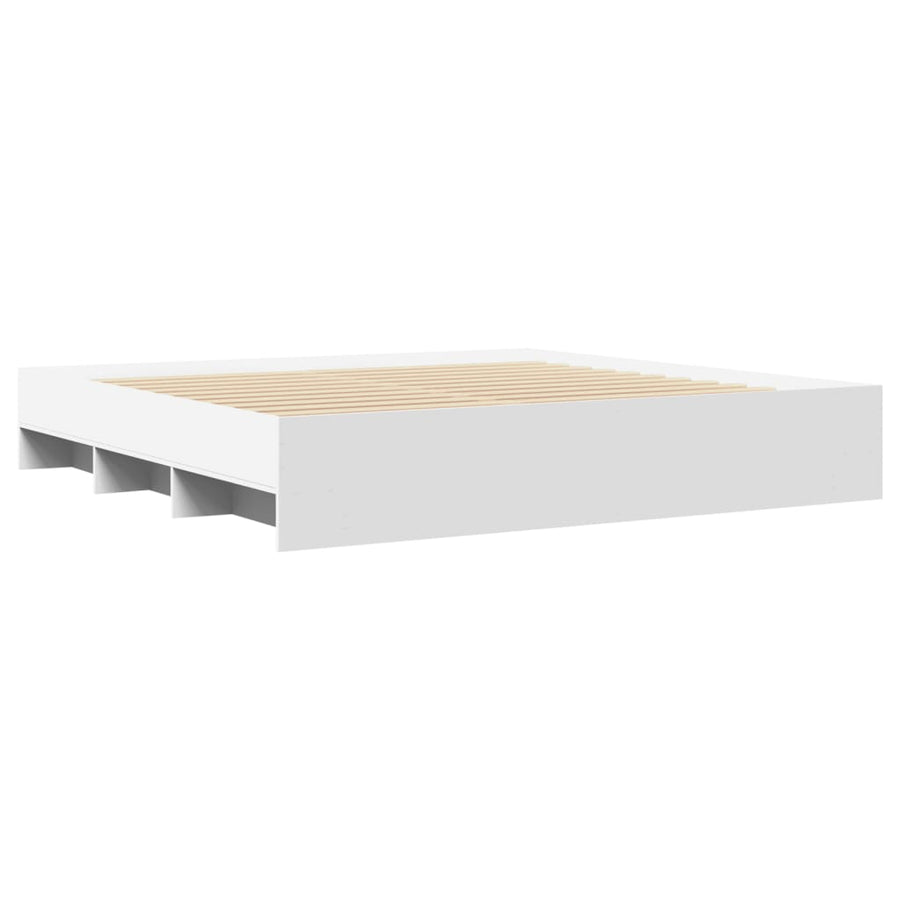 Bedframe bewerkt hout wit 180x200 cm