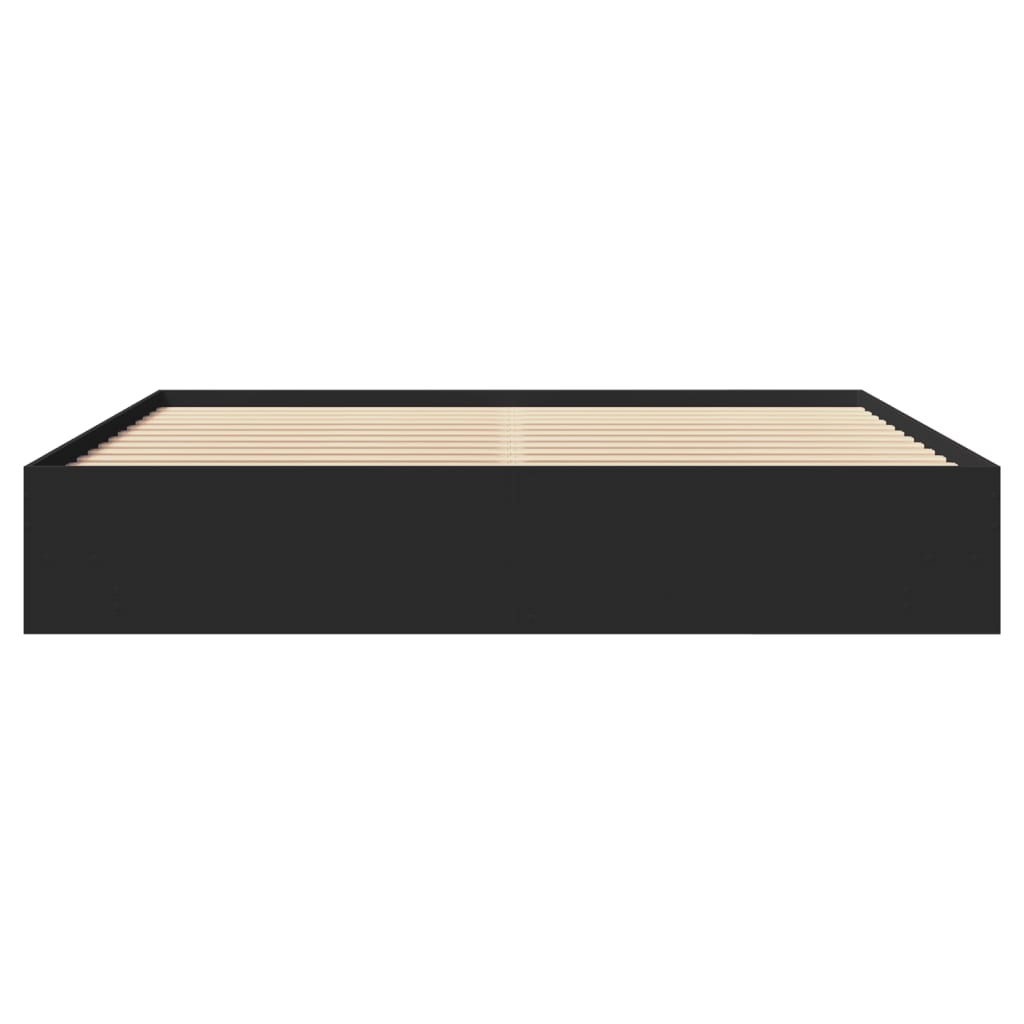 Bedframe bewerkt hout zwart 180x200 cm