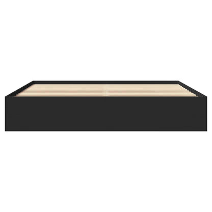 Bedframe bewerkt hout zwart 180x200 cm