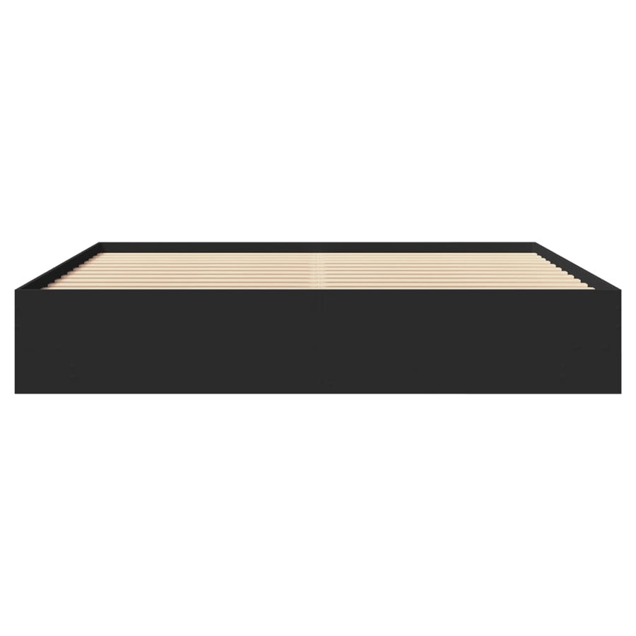 Bedframe bewerkt hout zwart 180x200 cm