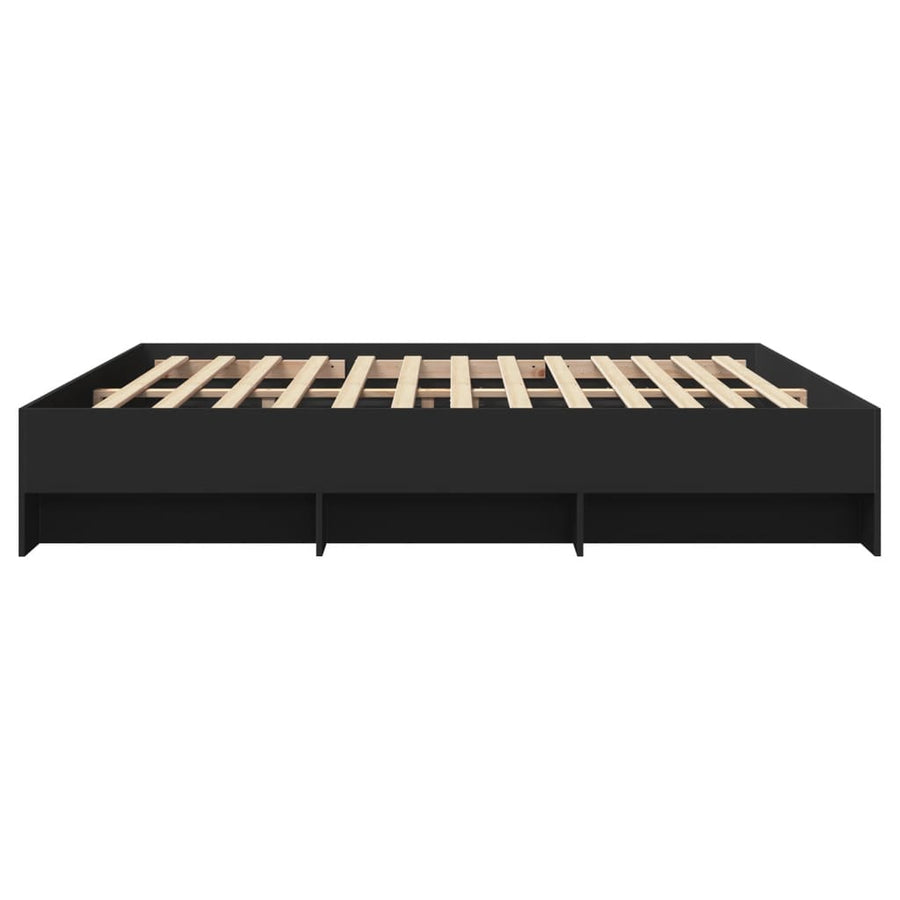 Bedframe bewerkt hout zwart 180x200 cm