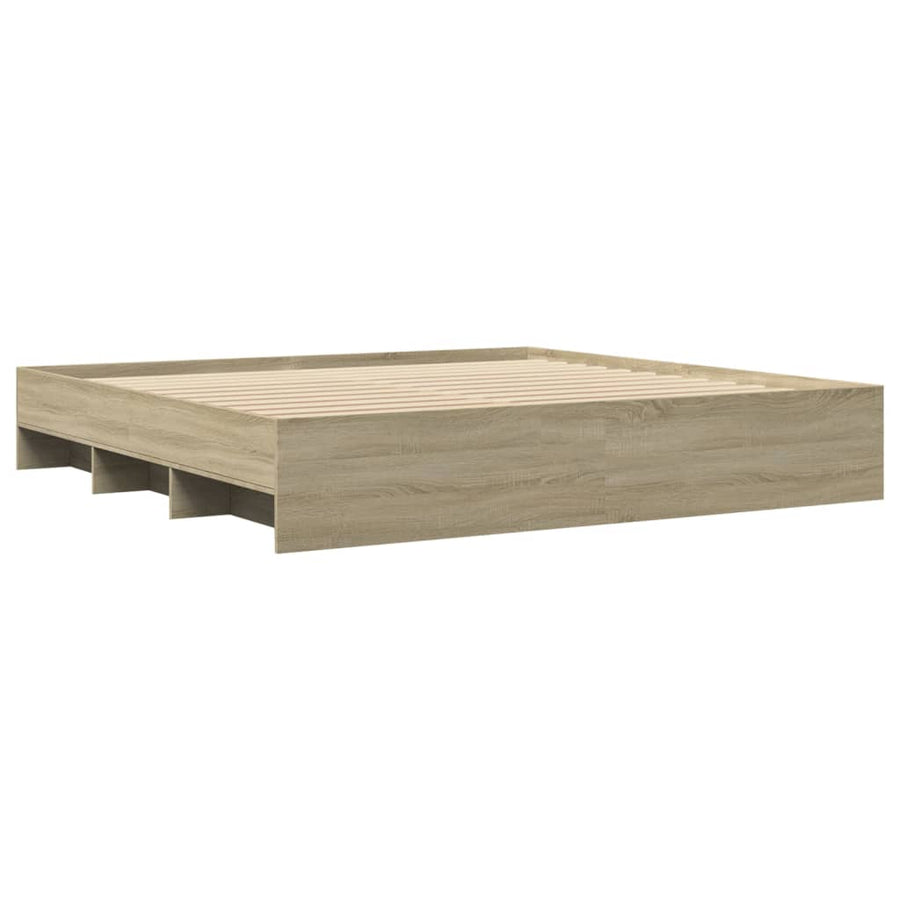 Bedframe bewerkt hout sonoma eikenkleurig 180x200 cm