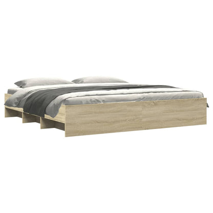 Bedframe bewerkt hout sonoma eikenkleurig 180x200 cm