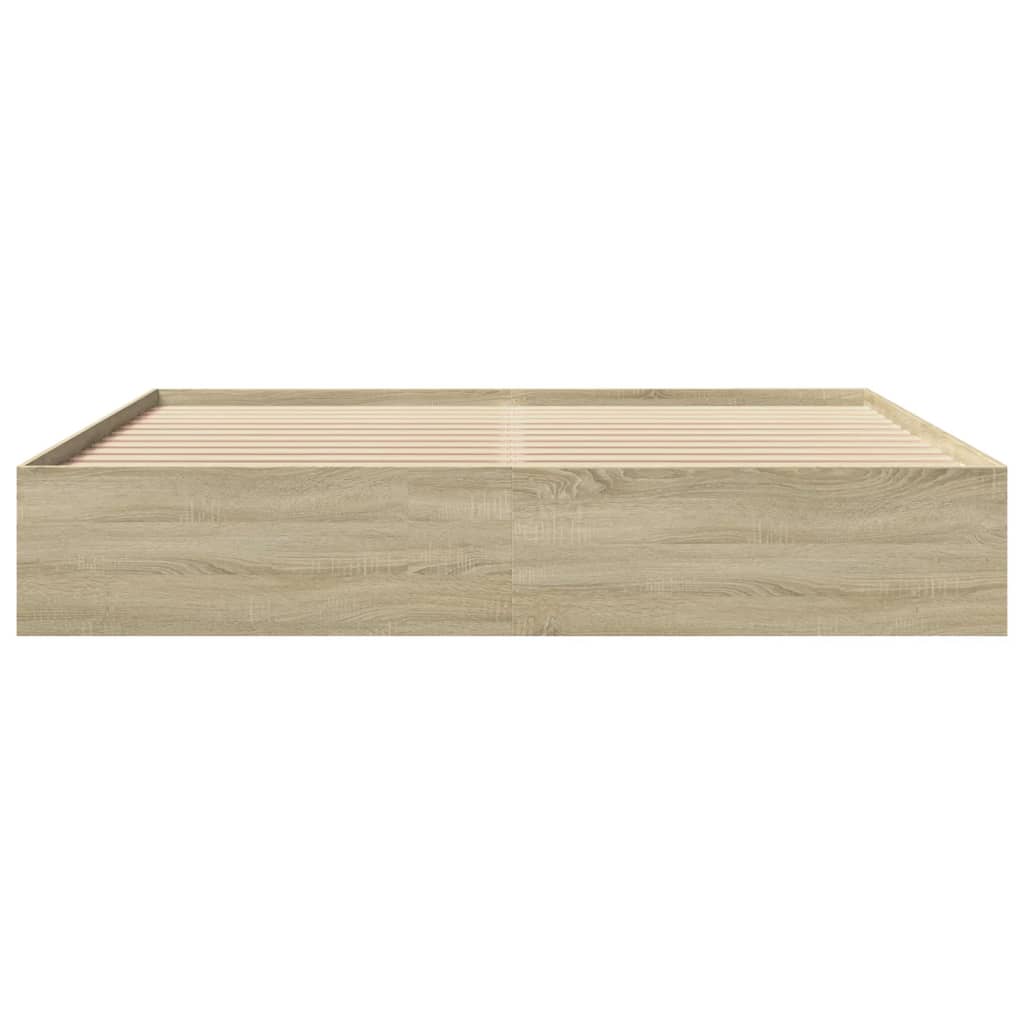 Bedframe bewerkt hout sonoma eikenkleurig 180x200 cm
