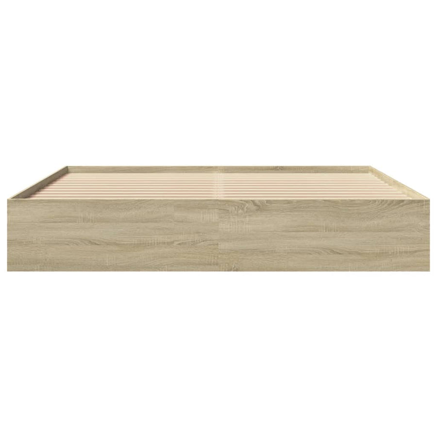 Bedframe bewerkt hout sonoma eikenkleurig 180x200 cm