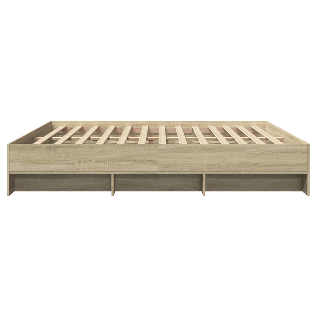 Bedframe bewerkt hout sonoma eikenkleurig 180x200 cm