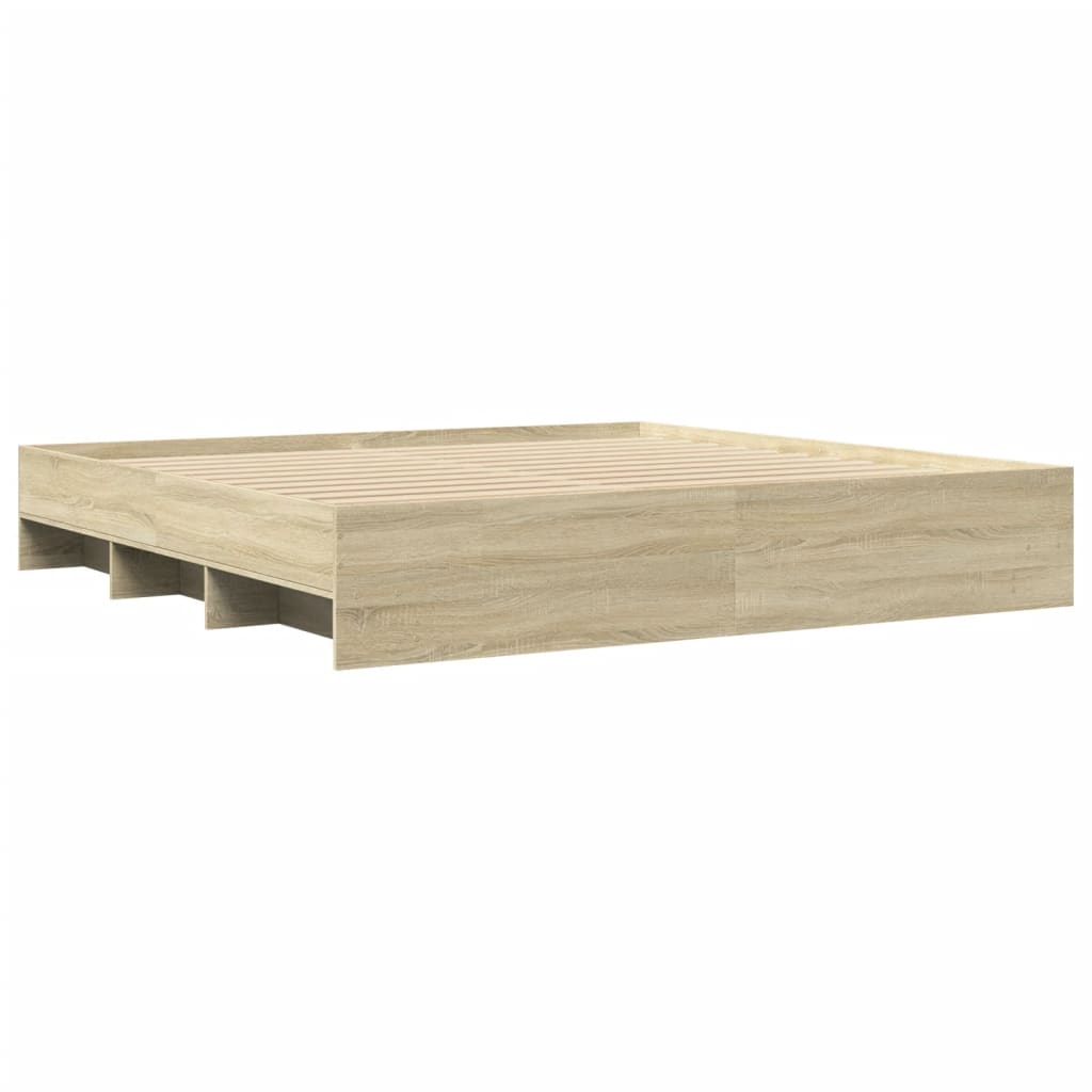 Bedframe bewerkt hout sonoma eikenkleurig 180x200 cm