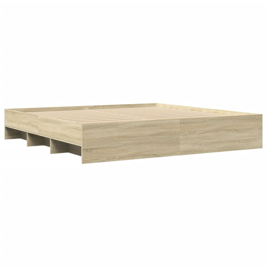 Bedframe bewerkt hout sonoma eikenkleurig 180x200 cm