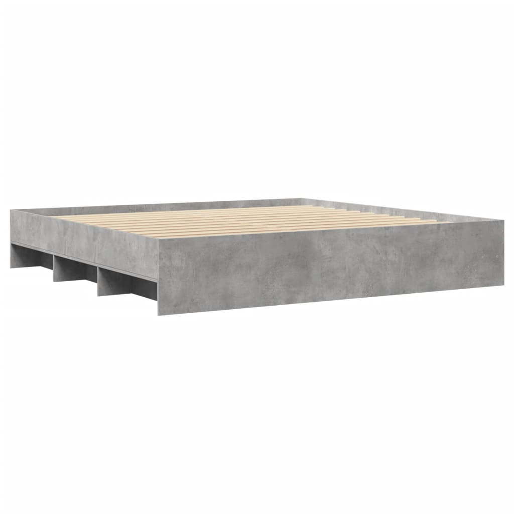 Bedframe bewerkt hout betongrijs 180x200 cm