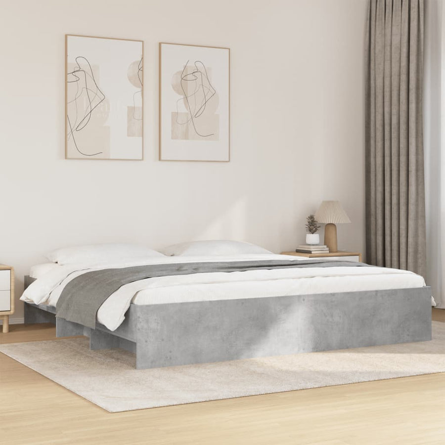 Bedframe bewerkt hout betongrijs 180x200 cm