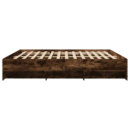 Bedframe bewerkt hout gerookt eikenkleurig 180x200 cm